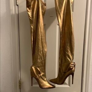 Cape Robbin Shimmering Gold Over-the-Knee Boots